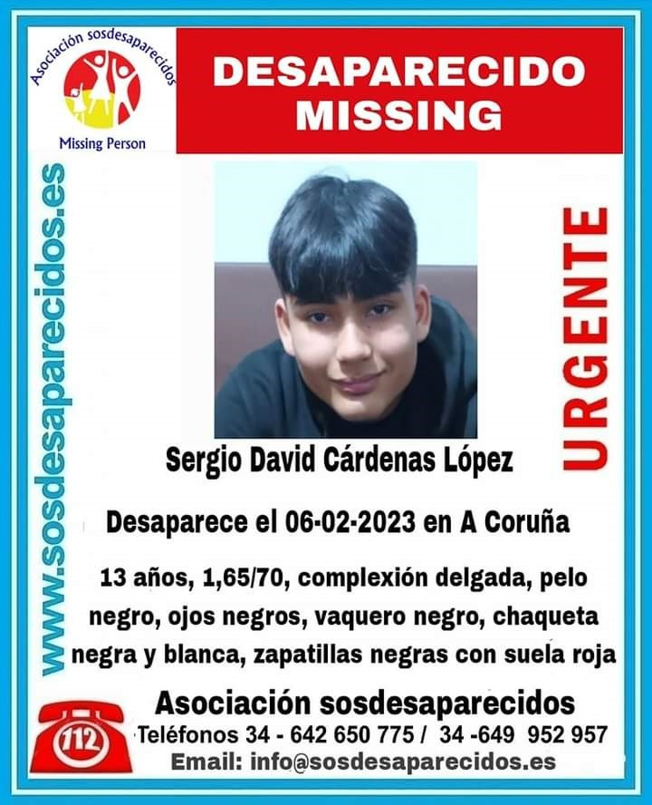 Piden ayuda para localizar a un menor de La Coruña que falta de su domicilio desde el lunes