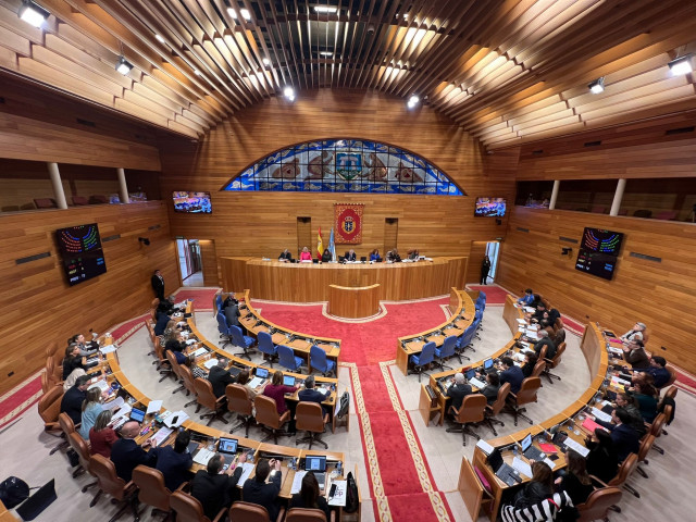 Votación en el Parlamento con el voto en contra del PP y el sí de la oposición a una iniciativa del PSdEG sobre medidas a los autónomos