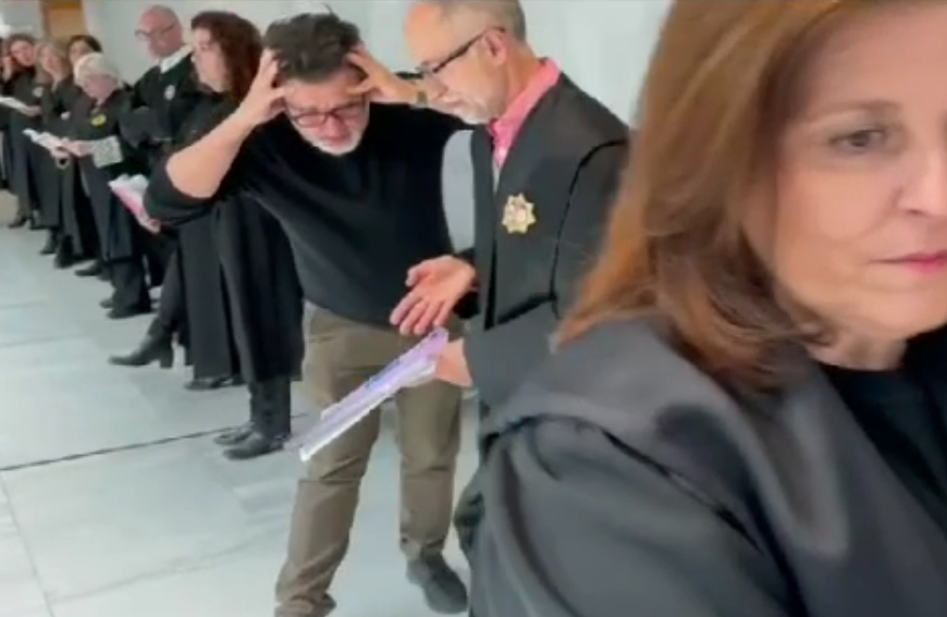 Captura de video de la huelga de los letrados LAJ de A Coruu00f1a