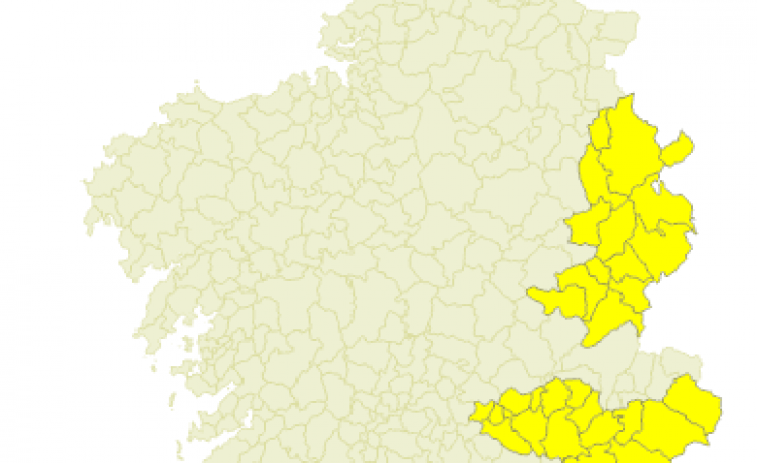 Lugo y Ourense repiten en aviso amarillo el viernes por nevadas intensas, con hastas 5 cm de acumulación