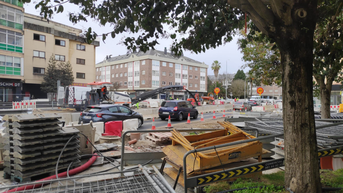 Obras en Perillo Oleiros en una imagen de la Radio Galega