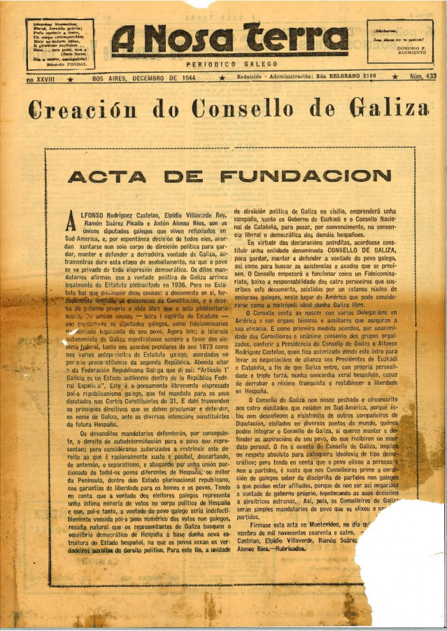 El 'Repertorio da prensa da emigración galega' del Consello da Cultura incorpora 51 números de A Nosa Terra