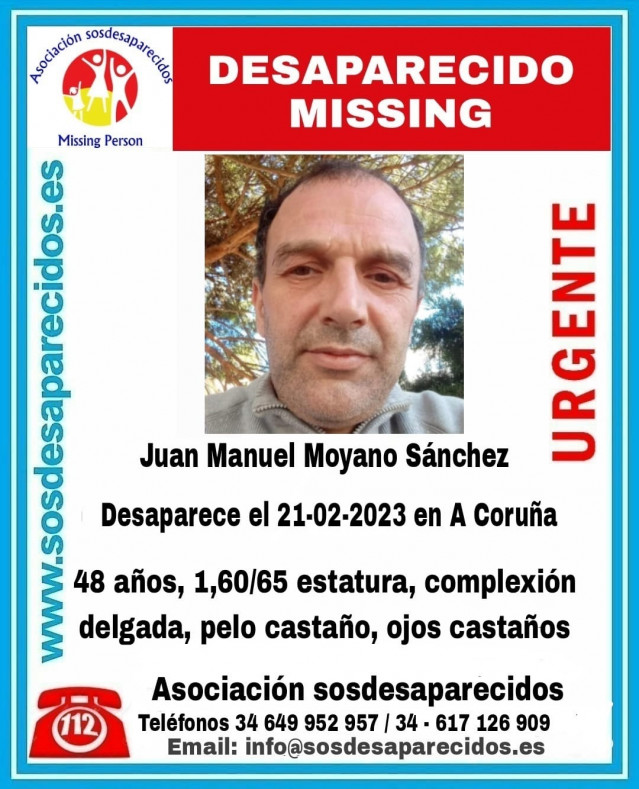 Hombre que falta de su domicilio en A Coruña