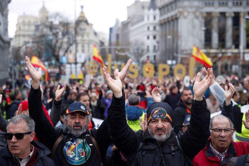 Una pasada protesta de Jusapol en Madrid en una foto de su facebook