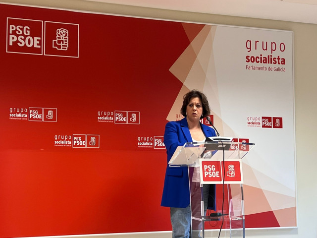 La viceportavoz del Grupo Socialista, Begoña Rodríguez Rumbo, en rueda de prensa este lunes