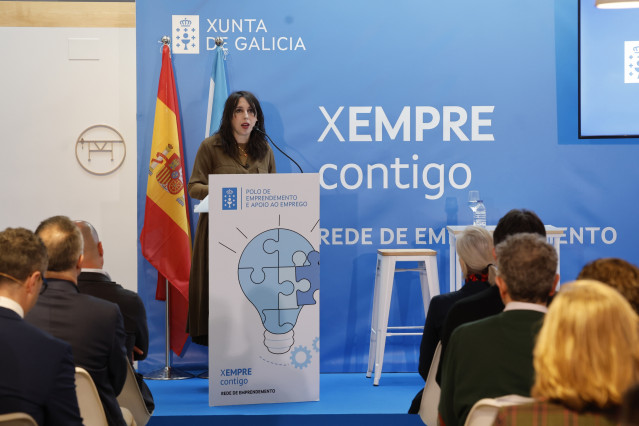 La conselleira de Promoción do Emprego e Igualdade, María Jesús Lorenzana, en un acto en Lugo.