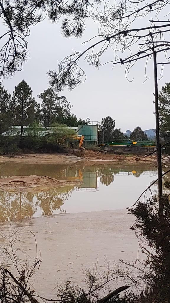 Lugar de la rotura de la balsa en una imagen del BNG de Frades