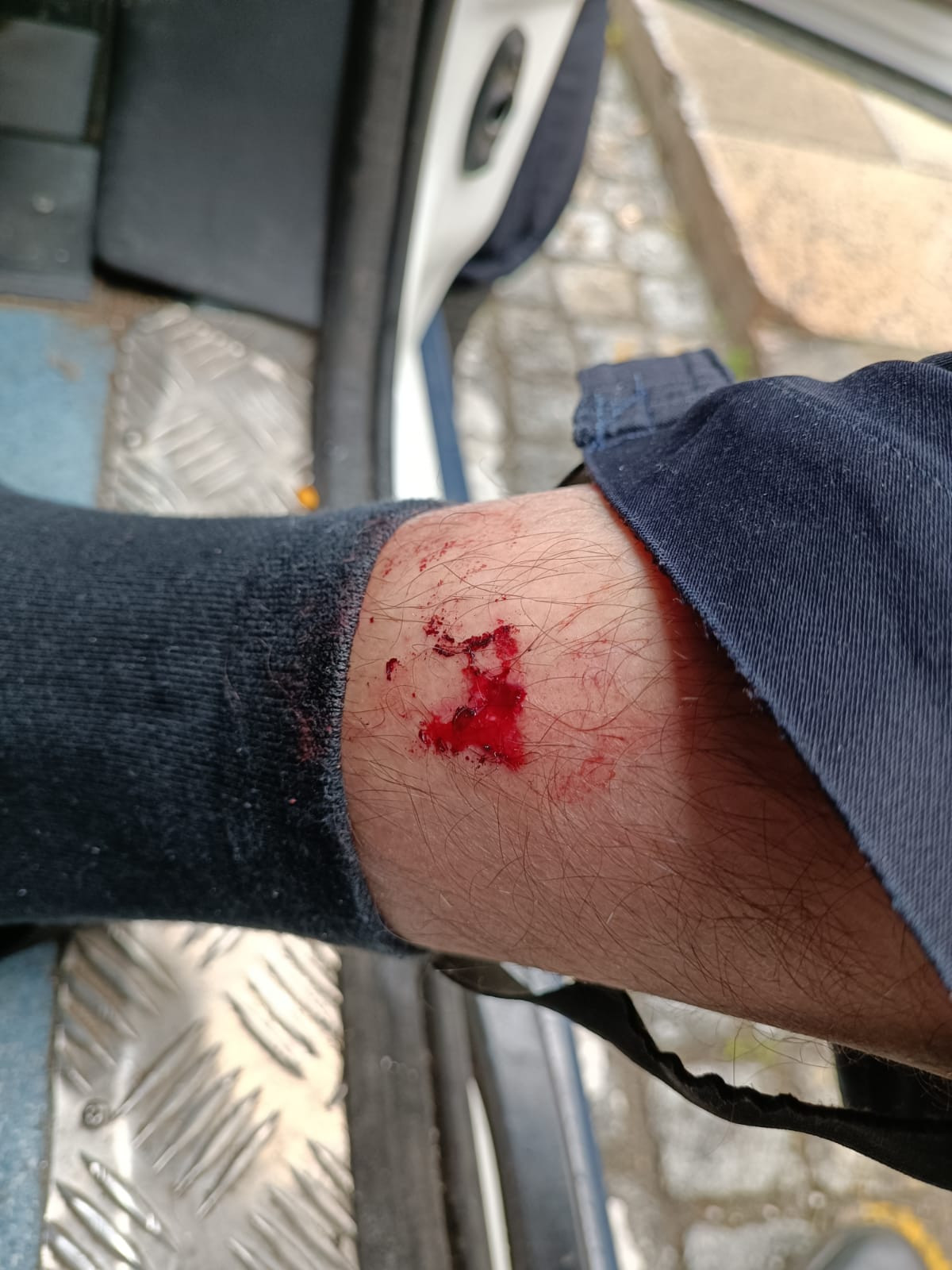 Policia herido tras la manifestaciu00f3n de los bateeiros en San Caetano en una imagen del SUP