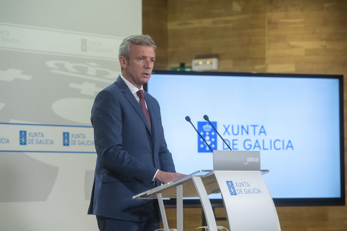 El presidente de la Xunta, Alfonso Rueda, comparece en rueda de prensa
