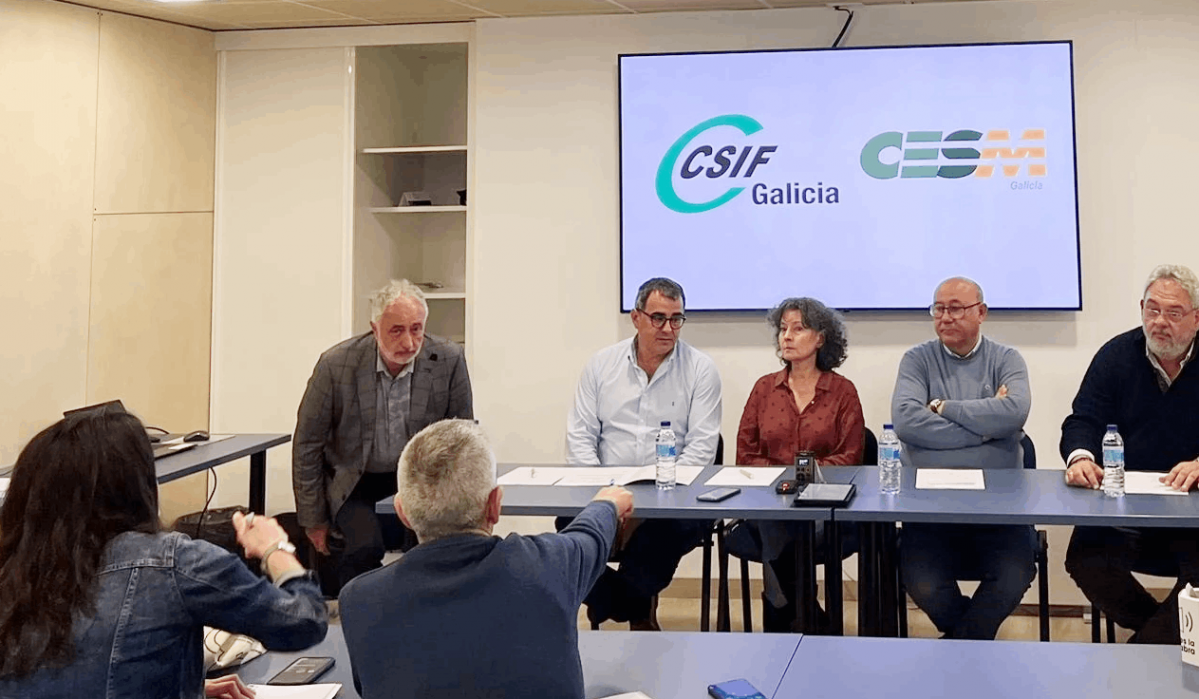 Presentaciu00f3n de la alianza entre CSIF y CESM en una foto de EP