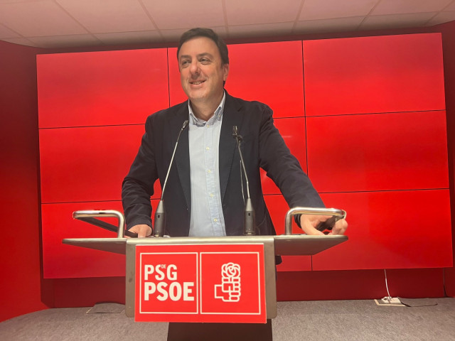 El secretario xeral del PSdeG, Valentín González Formoso, en rueda de prensa este jueves