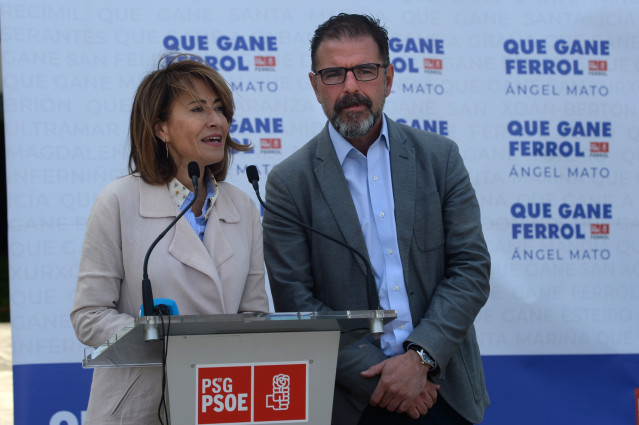 La ministra de Transportes, Raquel Sánchez, en Ferrol junto al alcalde y candidato a la reelección, Ángel Mato