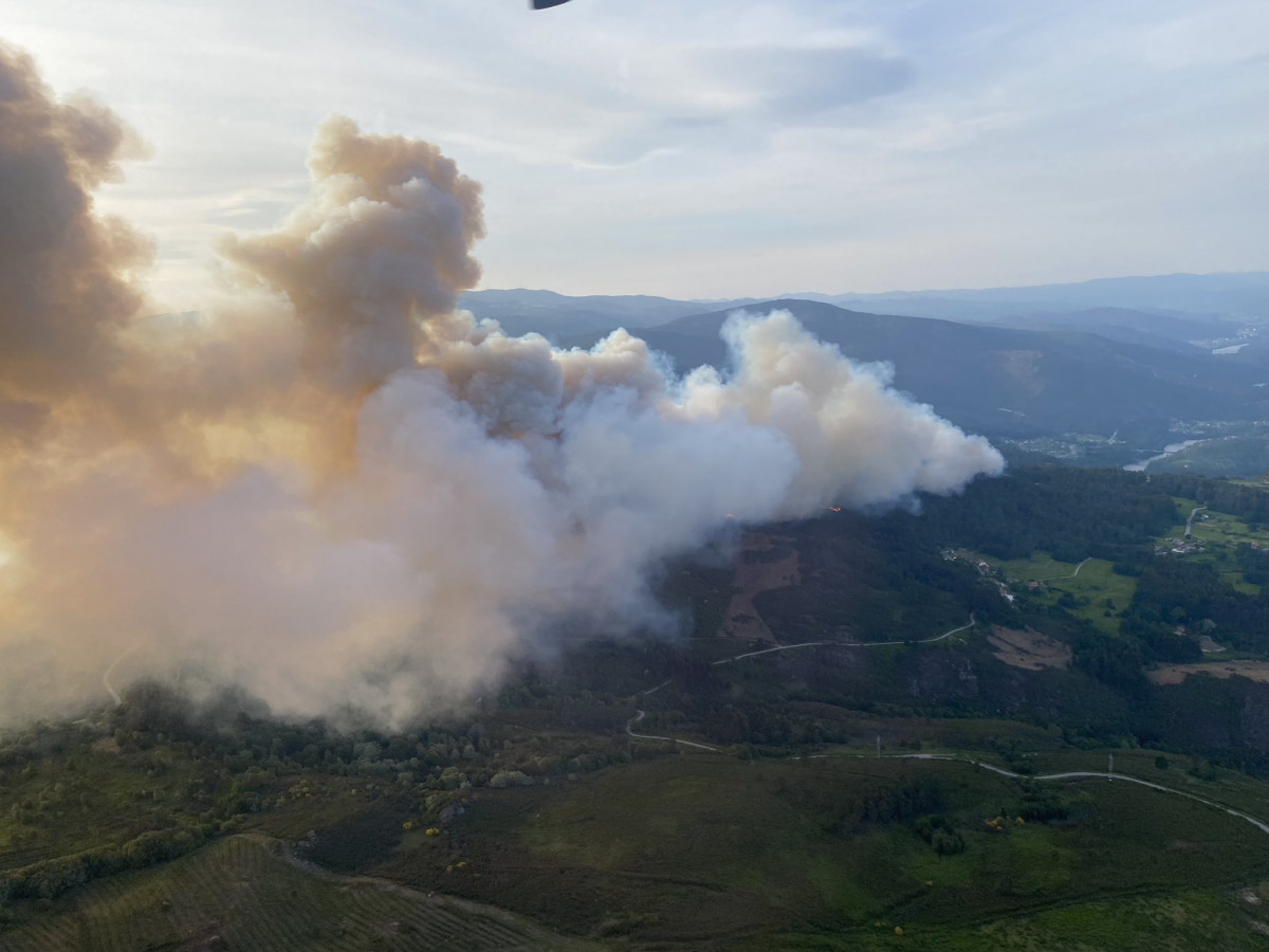 Incendio en crecente en una imagen de la CRTVG