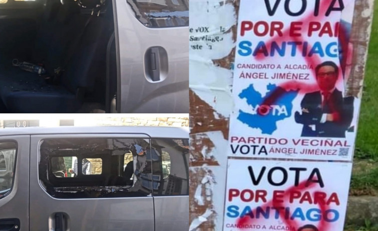 (VÍDEOS) ‘Por e Para Santiago’ denuncia guerra sucia contra su campaña: carteles arrancados, lunas rotas…