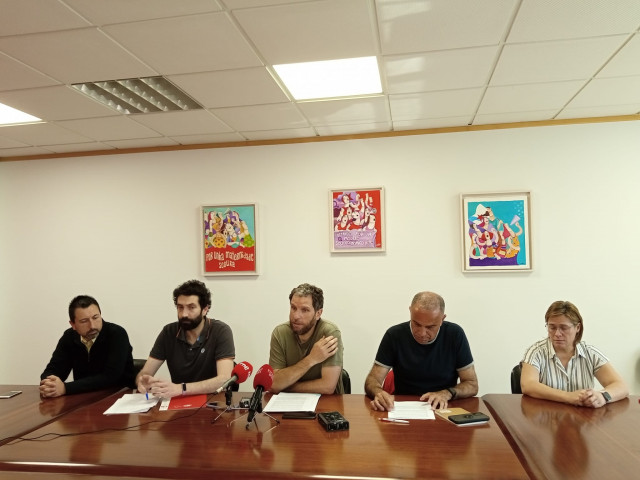 Rueda de prensa de sindicatos por el conflicto en el transporte urbano de Santiago
