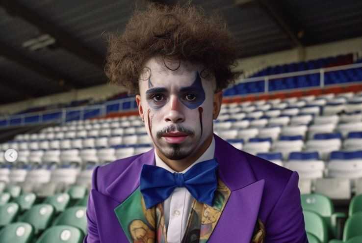 Mario Soriano convertido en el Joker por la inteligencia artificial Rosal.ia