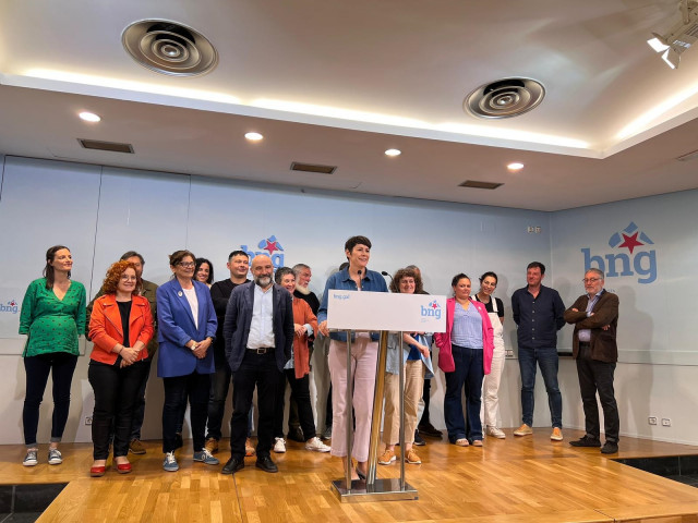 Ana Pontón, portavoz nacional del BNG, tras la reunión de la Executiva Nacional