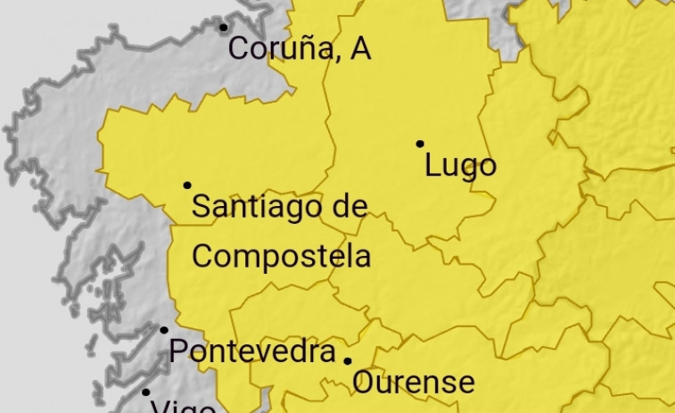Alerta en casi toda Galicia por riesgo de tormentas a partir del mediodía