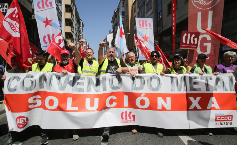 Cuarta jornada de huelga de los trabajadores del metal en Lugo, con el paro indefinido muy cerca