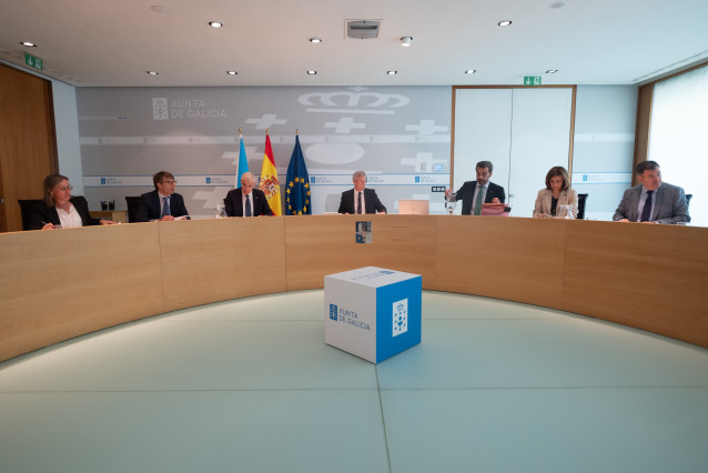 El presidente de la Xunta, Alfonso Rueda, dirige la reunión del Consello de la Xunta del 1 de junio de 2023.