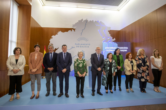 Acto de homenaje a Alexandre Bóveda y a los represaliados durante el franquismo en el Parlamento de Galicia.