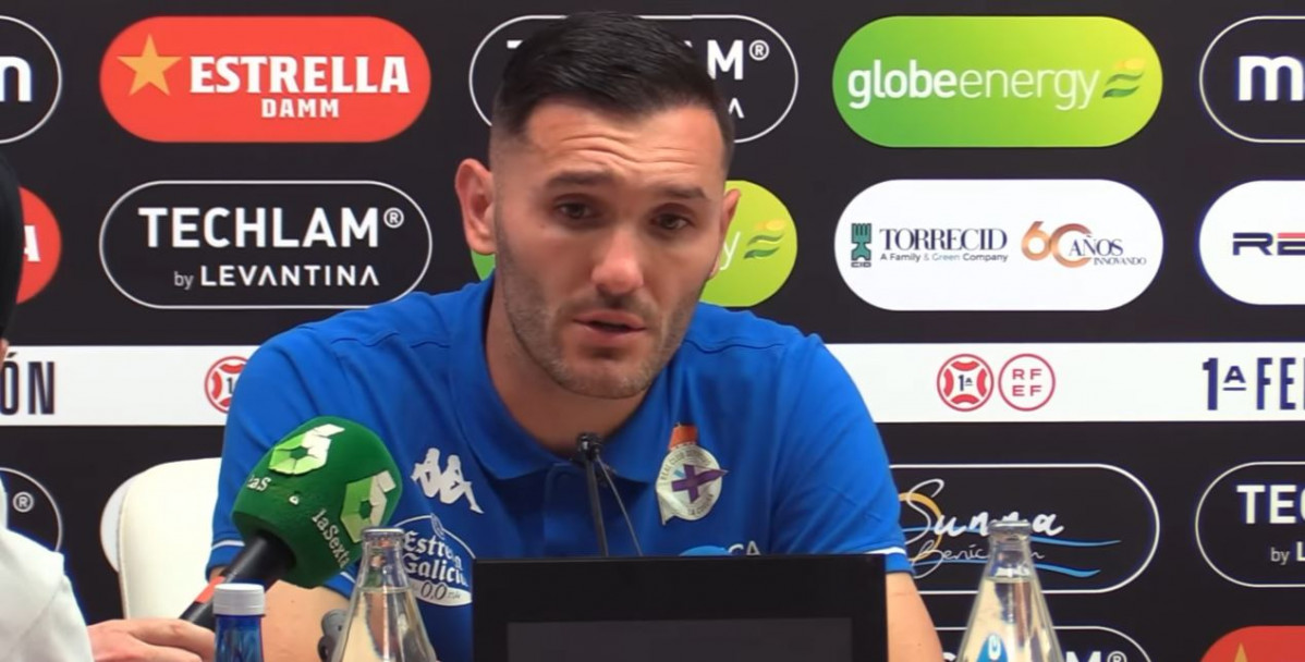 Lucas Pu00e9rez en rueda de prensa tras la derrota de Castellu00f3n