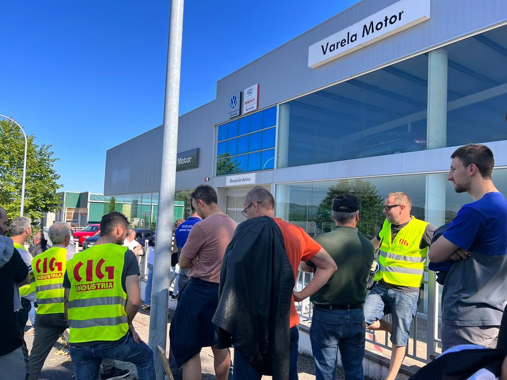 Piquete de trabajadores de la huelga del metal en Vigo en una foto de CIG