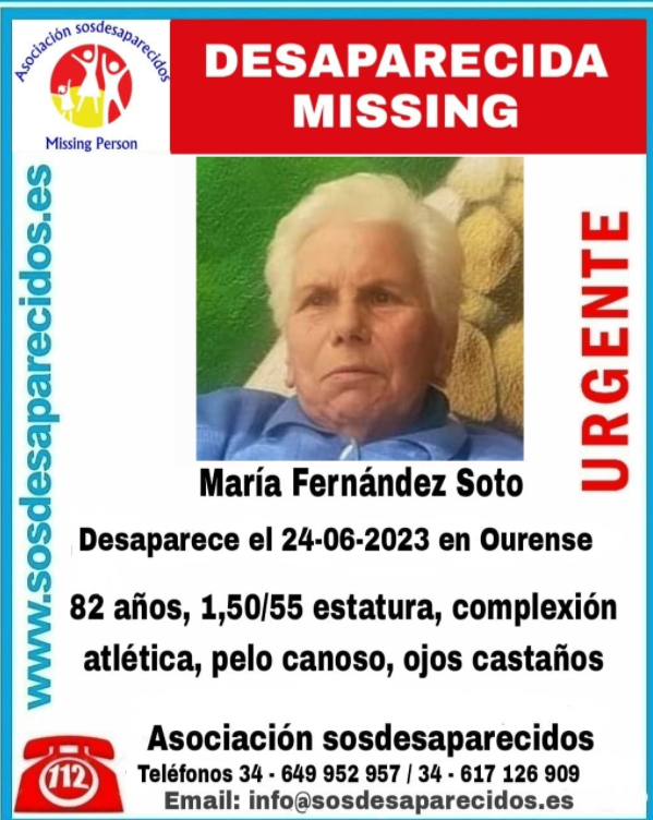 Localizada en buen estado la octogenaria desaparecida desde el sábado en Ourense