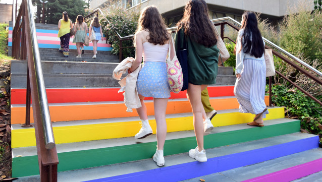 Escaleras de acceso a la Biblioteca Concepción Arenal de la USC.