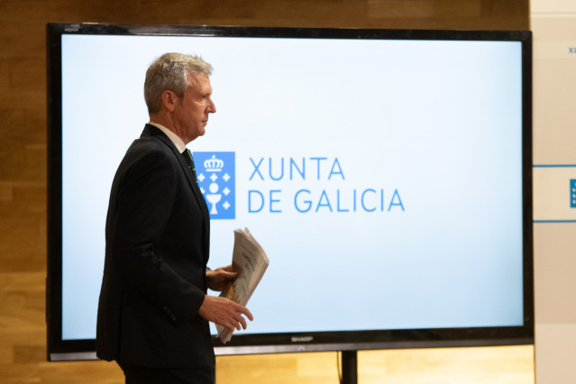 El presidente de la Xunta, Alfonso Rueda, comparece tras la reunión semanal del Consello.