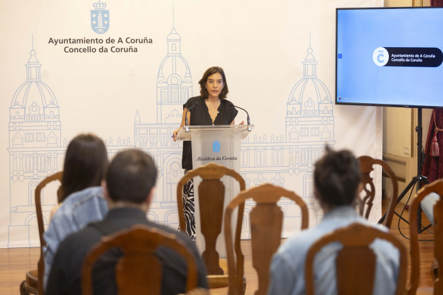 La Alcaldesa De A Coruña, Inés Rey, En La Rueda De Prensa Convocada Para Dar Cuenta De Los Asuntos Tratados En La Junta De Gobierno Local
