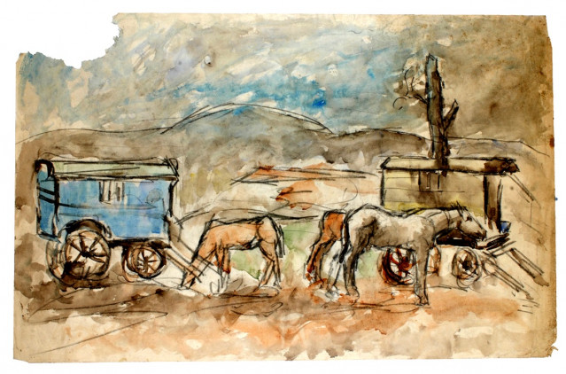 Una de las obras expuestas en 'Laxeiro, paisajes de adolescencia'