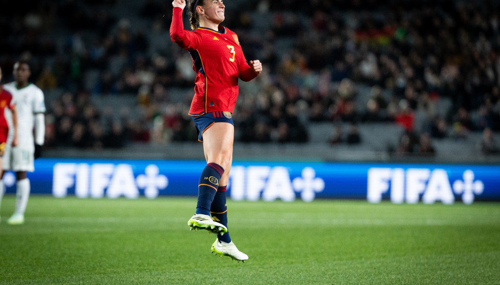 Tere Abelleira celebra su gol ante Zambia en el Mundial de Australia y Nueva Zelanda