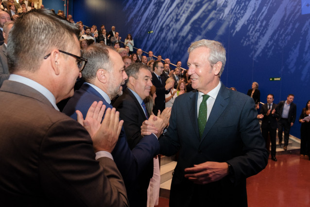 Rueda, en un acto con sus conselleiros y altos cargos del Gobierno gallego.