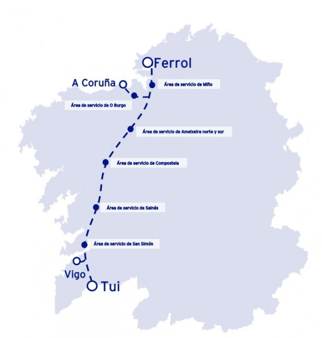 Areas de servicio de la AP-9