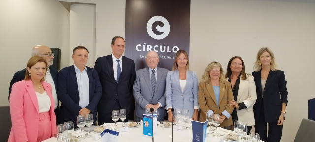 Carlos Botana durante el acto en el Círculo de Empresarios de Galicia.