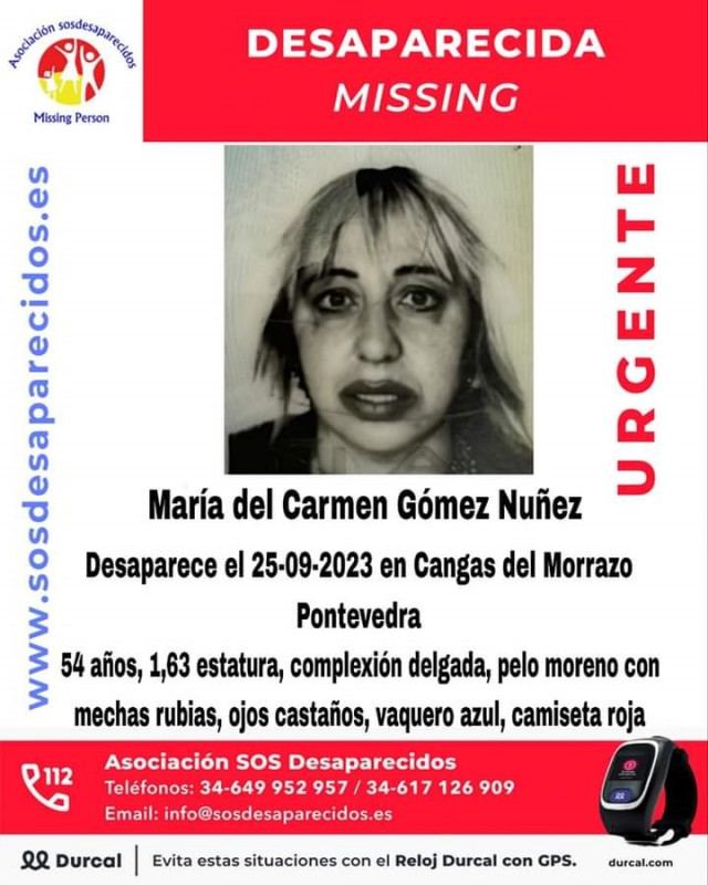 Mujer desaparecida en Cangas (Pontevedra).