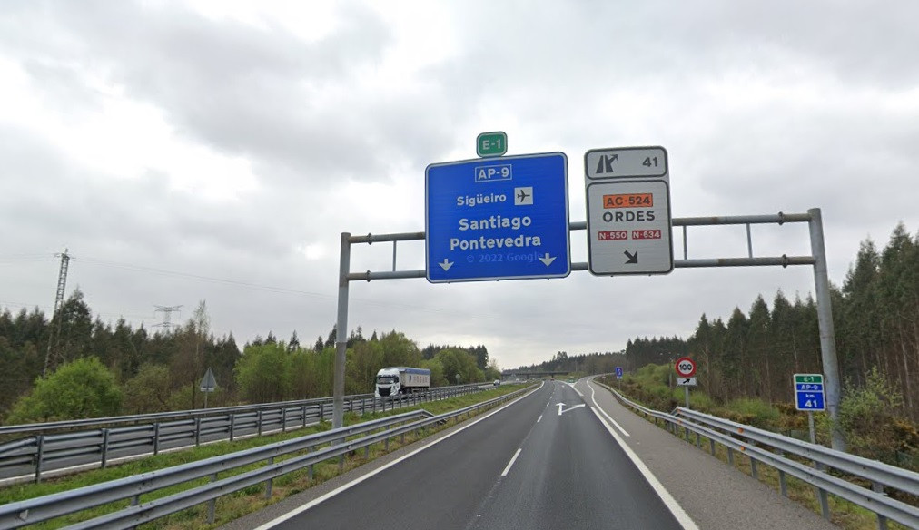 Carretera AP 9, donde tuvo lugar el accidente