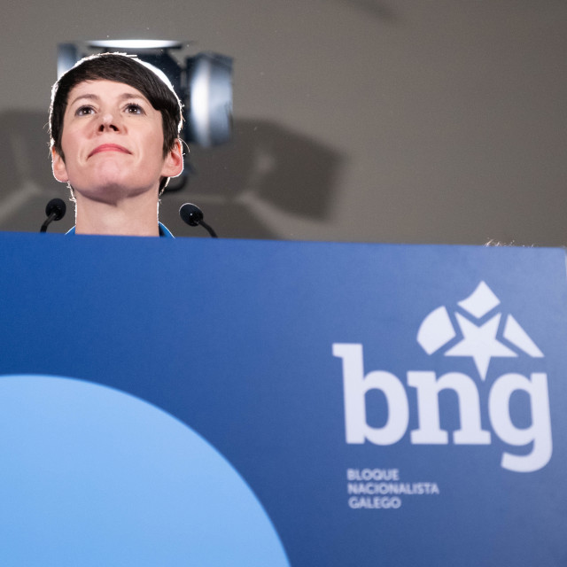 Archivo - La portavoz nacional del BNG, Ana Pontón, interviene durante el seguimiento de la jornada electoral en la sede del BNG de Santiago, a 28 de mayo de 2023, en Santiago de Compostela, A Coruña, Galicia (España). Hoy, 28M, se celebran elecciones mun