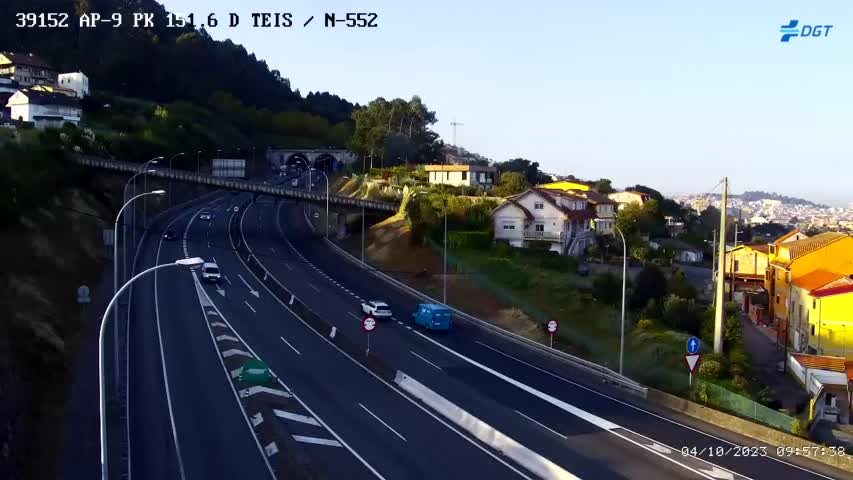 El tunel de A Madroa a las 10 de la mau00f1ana en una imagen de la DGT