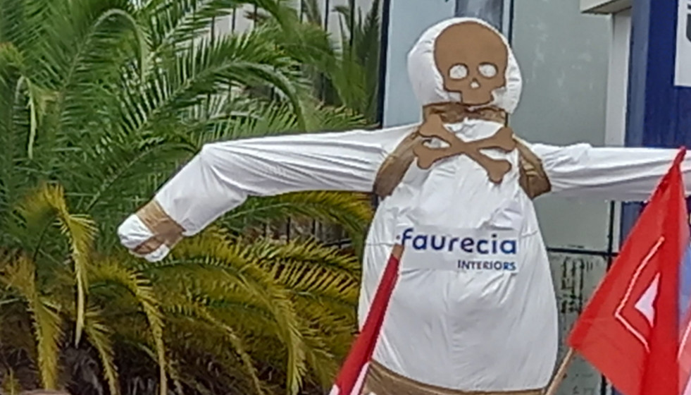 Una pasada protesta de trabajadores de Faurecia en una foto de CIG