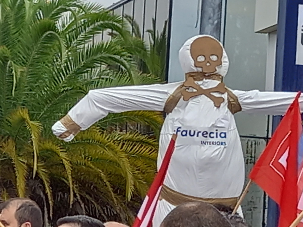 Una pasada protesta de trabajadores de Faurecia en una foto de CIG