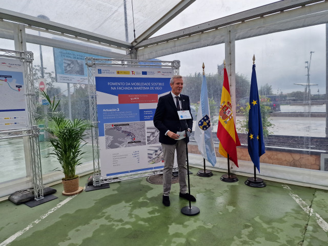 Alfonso Rueda este lunes en Vigo.