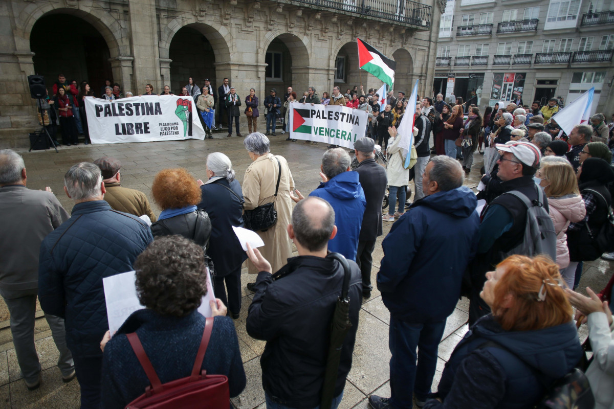 Concentración a favor de la paz en Oriente Medio y en contra de la agresión israelí contra la franja de Gaza. A 22 de octubre de 2023, en Lugo.