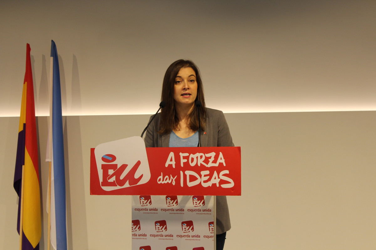 Archivo - La coordinadora nacional de Esquerda Unida, Eva Solla, en rueda de prensa