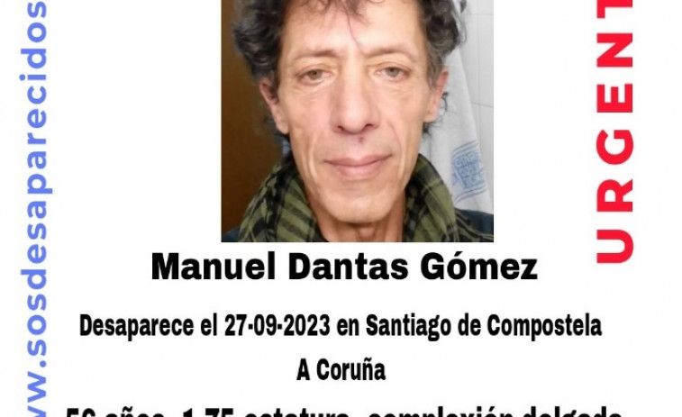 Sin noticias de Manuel Dantas Gómez, tinerfeño de 56 años desaparecido en Compostela hace un mes