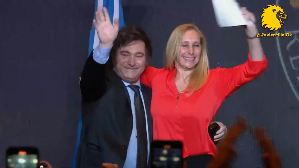 Milei celebra su triunfo en argentina