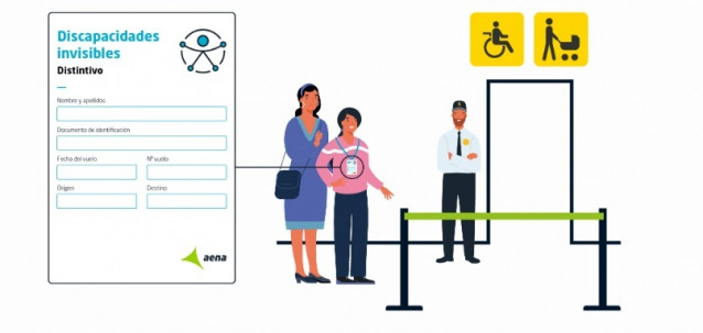 El aeropuerto de Santiago ofrece un distintivo para viajeros con discapacidades invisibles