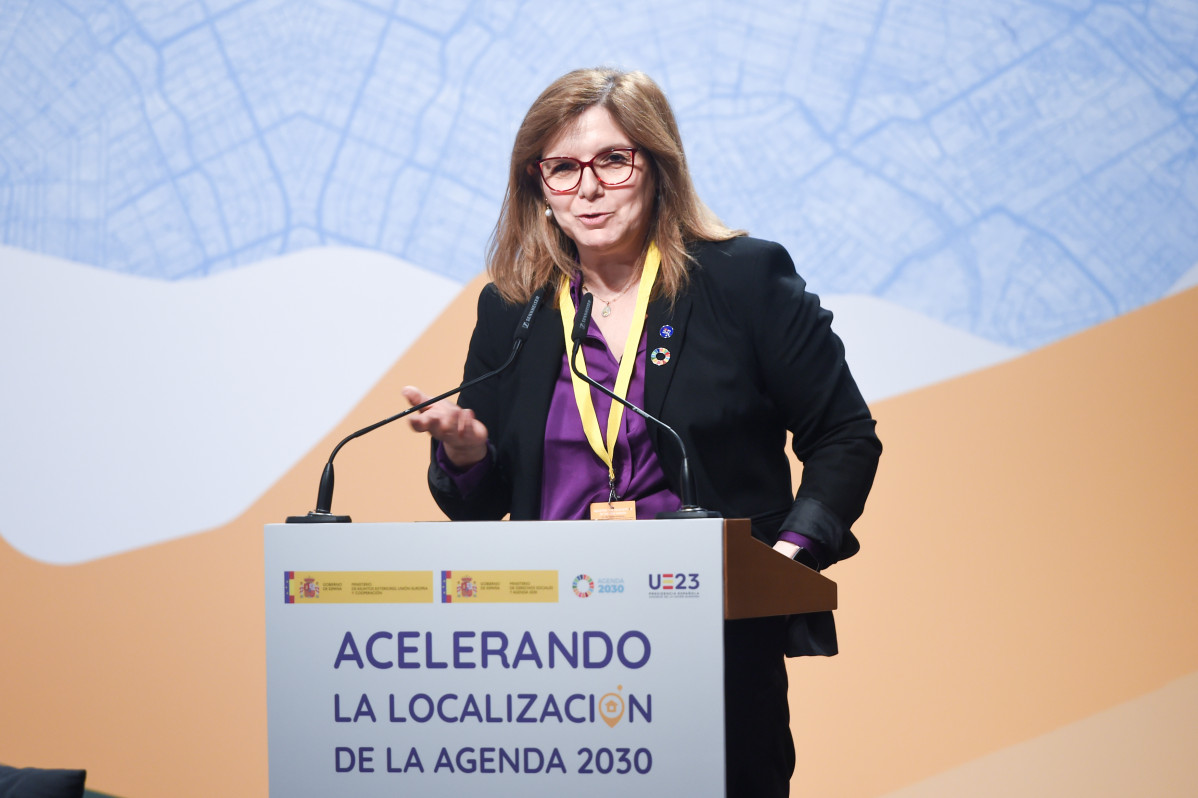 Archivo - Pilar Cancela interviene en un acto.