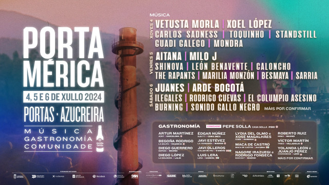 Cartel por días del festival PortAmérica 2024.